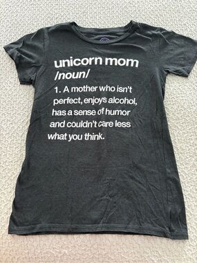 Crazy Dog T-Shirts Black "Unicorn Mom" Graphic Tee